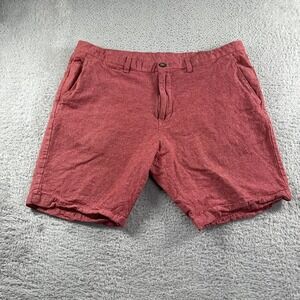 Calvin Klein Lightweight Cotton Chino Shorts Mens 36 Red Salmon Preppy Beach‎